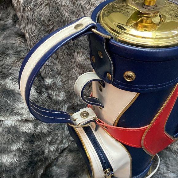Vintage 1970's Red White Blue Golf Club Bag Table Lamp - Picture 8 of 16